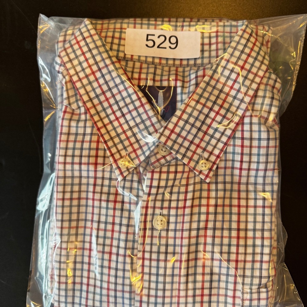 Johnnie-O Mens XL Button Down Shirt Multi Color Check Cotton Long Sleeve Logo - Picture 9 of 9